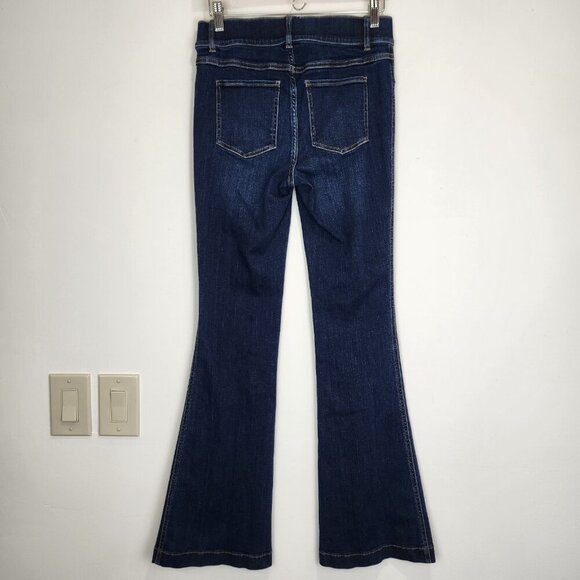 Spanx EveryWear Flare Jeans S Petite Dark Wash Blue Pull On Stretch Denim 20327Q - Picture 2 of 12